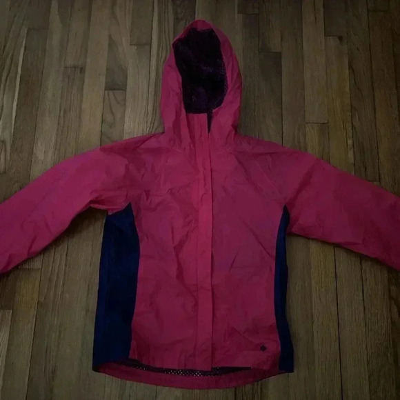 Columbia Rain Jacket Hooded Youth Girls Omni Shield Windbreaker Pink Size L - Picture 2 of 7